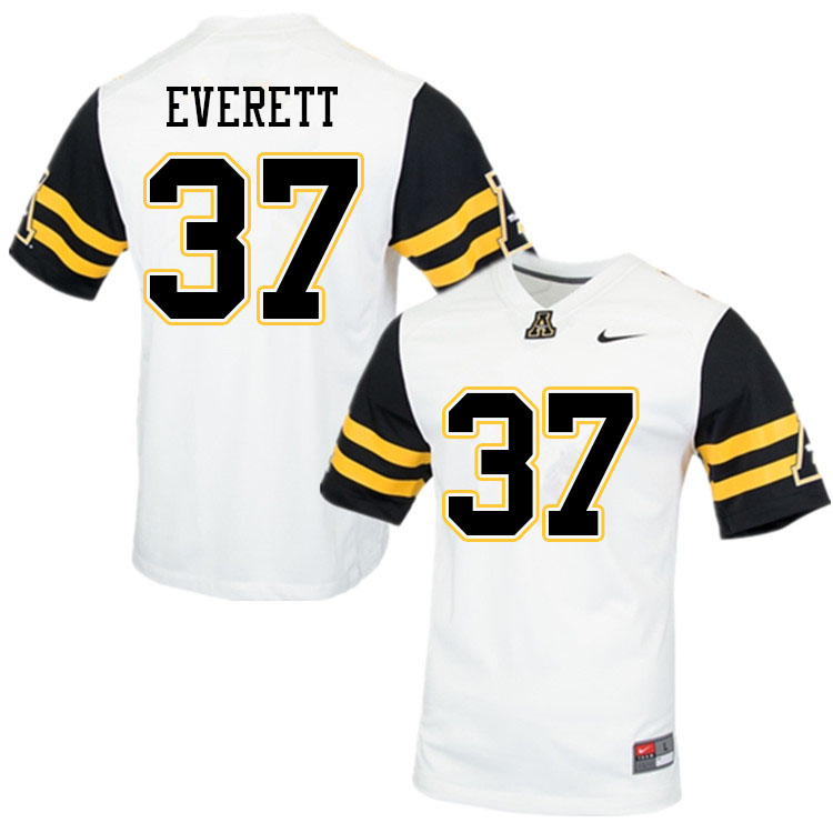 Men #37 Carter Everett Appalachian State Mountaineers College Football Jerseys Sale-White